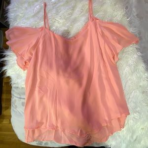 Plus Cold Shoulder High Low Blouse